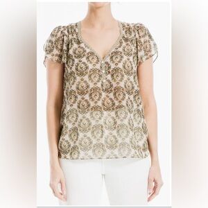 NWT MAX STUDIO Tulip Sleeve Dot Top